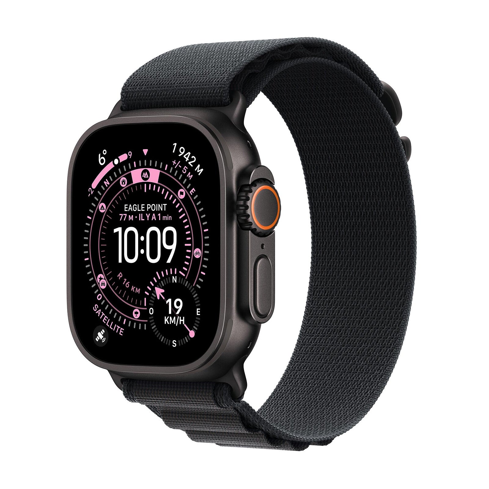 Apple Watch Ultra 3 GPS + Cellular 49 mm Titane Noir Boucle Alpine Noir S