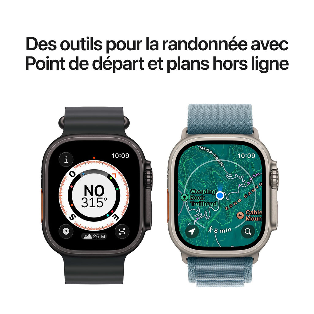 Apple Watch Ultra 3 GPS + Cellular 49 mm Titane Noir Boucle Alpine Noir S